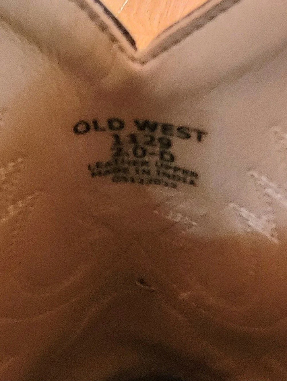 Old West Tan/Brown Girl's Western Heeled Boots Size 2